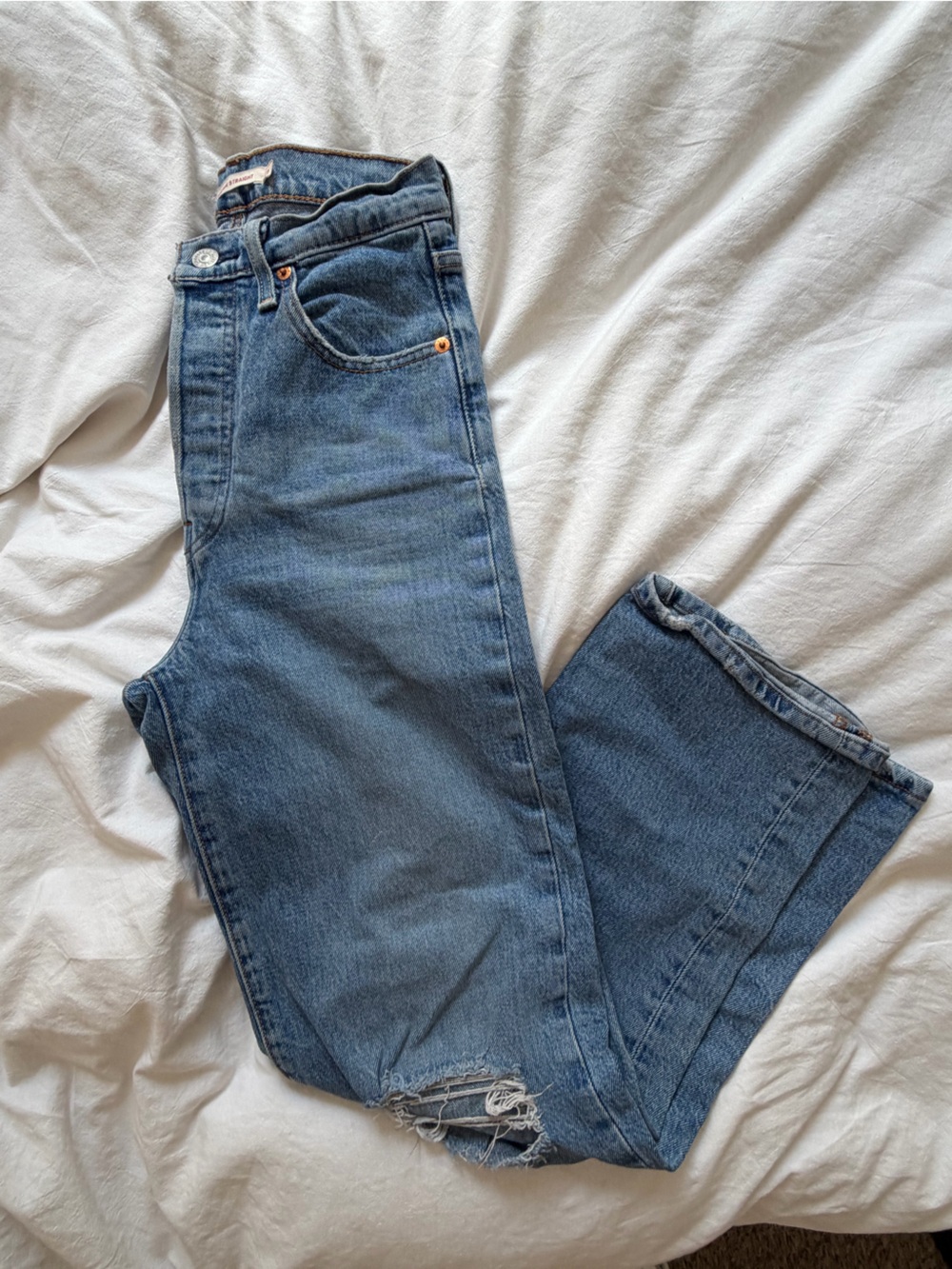 Levi's ribcage Straight-Leg Mid-Blue Women's Jeans